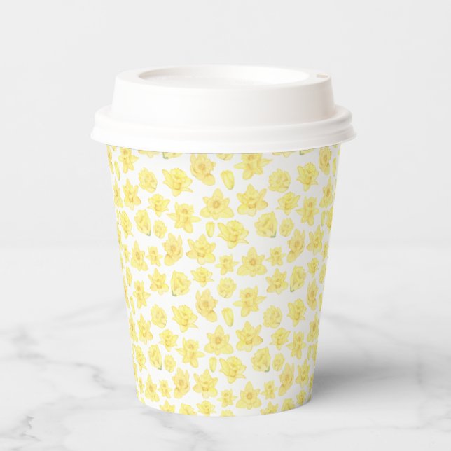 Gobelets En Papier Aquarelle Daffodil Ditzy Floral (Recto)