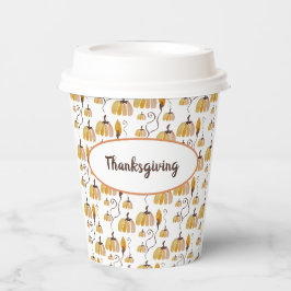 Gobelets En Papier Aquarelle de Thanksgiving Citrouilles