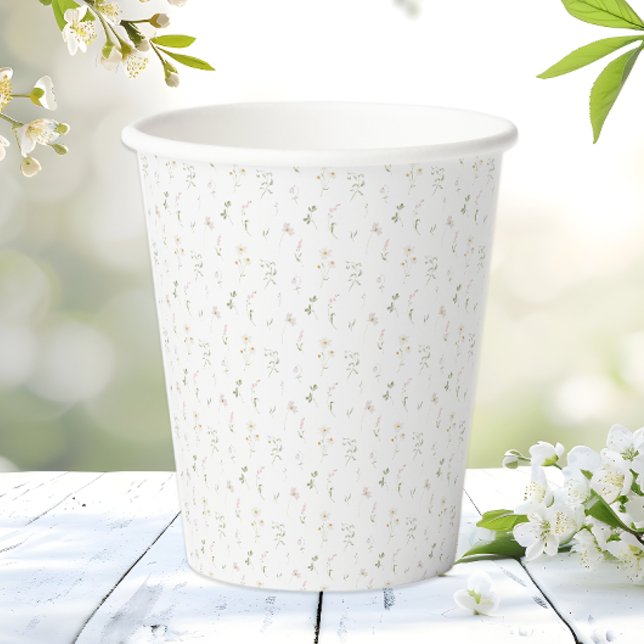 Gobelets En Papier Aquarelle fleur sauvage Florale printemps été (Créateur téléchargé)
