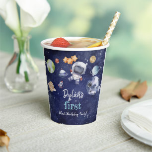 Gobelets En Papier Aquarelle Galaxy Planet Enfants Baby shower