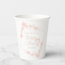 Gobelets En Papier Aquarelle rose Floral Élégant Baby shower