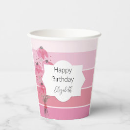 Gobelets En Papier Aquarelle rose mignonne Boho Floral