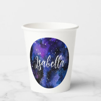 Gobelets En Papier Aquarelle violet Univers