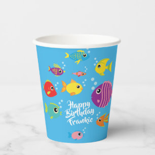 Gobelets En Papier Aquarium de poisson 1ère fête d'anniversaire