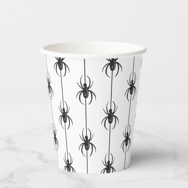Gobelets En Papier Araignée Éffrayante d'Halloween (Recto)