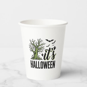 Gobelets En Papier Arbre d'Halloween C'est Halloween Vintage Épouvant