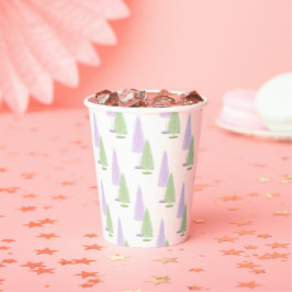 Gobelets En Papier Arbres de Noël Pastel