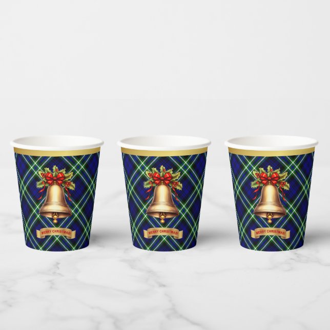 Gobelets En Papier Arbuthnot personnalisé Tartan Noël (Multi)