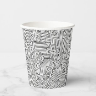 Gobelets En Papier Arche géométrique moderne du milieu du siècle Noir