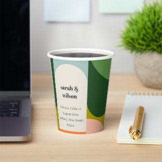 Gobelets En Papier Arche rétro Super colorée Gras Mariage Abstrait