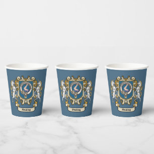 Gobelets En Papier Armstrong Clan Badge Bleu Personnalisé