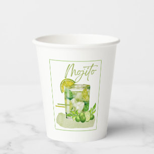 Gobelets En Papier Art aquarelle Mojito Cocktail