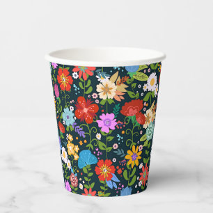 Gobelets En Papier Art populaire floral mexicain