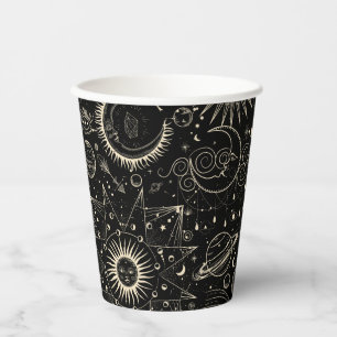 Gobelets En Papier astrologie magique tarot boho motif céleste