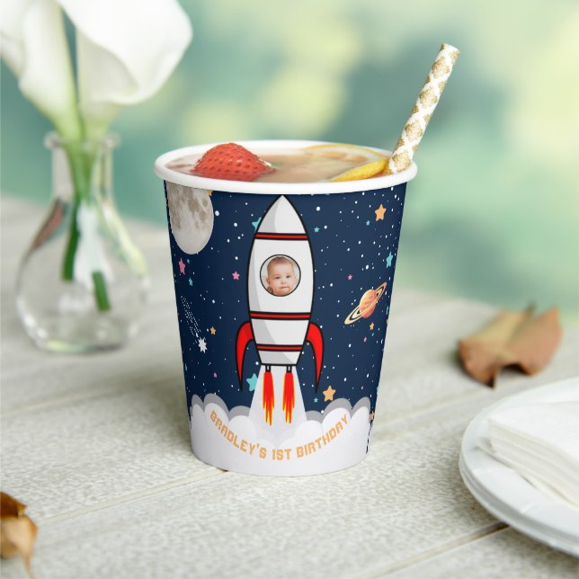 Gobelets En Papier Astronaut Rocket Espace extra-atmosphérique 1ère p (Insitu)