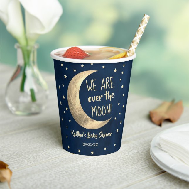 Gobelets En Papier Au-Dessus De La Lune | BABY SHOWER (Insitu)