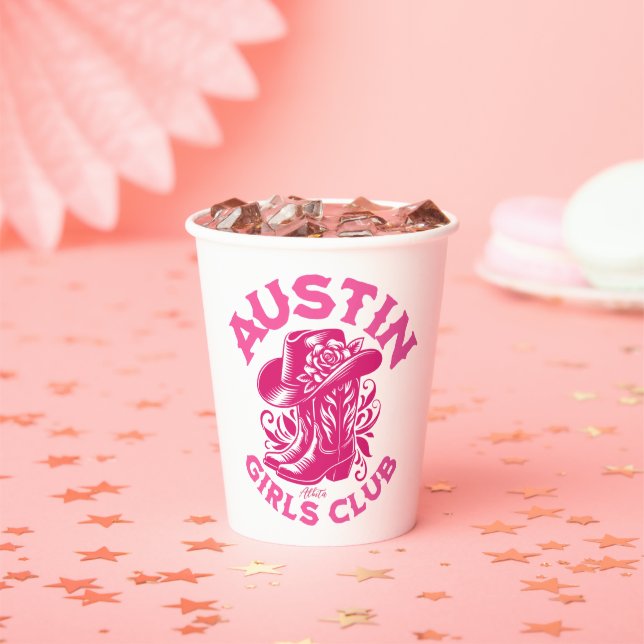 Gobelets En Papier austin bachelorette casquette rose (Insitu)