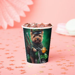 Gobelets En Papier Australien Terrier conduite vélo St. Patrick's Day
