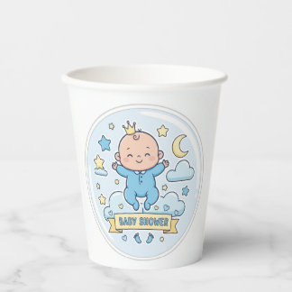 Gobelets En Papier Autocollant pour baby shower pour garçon