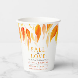 Gobelets En Papier automne amoureux automne orange feuille mariage