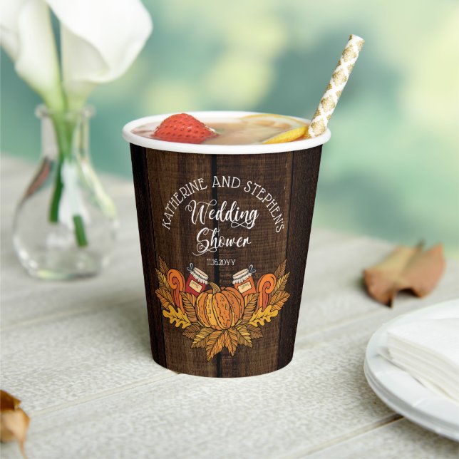 Gobelets En Papier Automne Rustique |Citrouille d'automne wedding sho (Insitu)