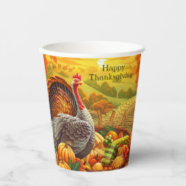 Gobelets En Papier Automne Turquie Citrouilles Thanksgiving tasses de