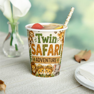 Gobelets En Papier Aventures Safari Jumelles Fête d'anniversaire Garç