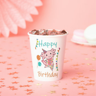 Gobelets En Papier Axolotl Vous Souhaite Bon Anniversaire Axolotls Ad