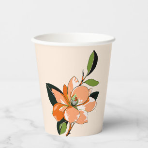 Gobelets En Papier Azalée Abricot sur Crème