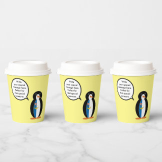 Gobelets En Papier Azoréen Parler Mme Penguin Personnalisée