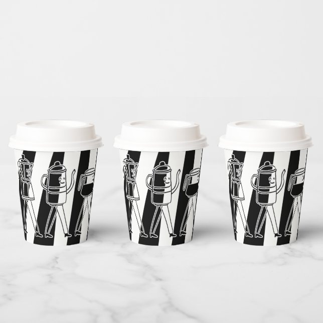 Gobelets En Papier B & W Trois Cafetière Cafetière Cafetière Gratuit (Multi)