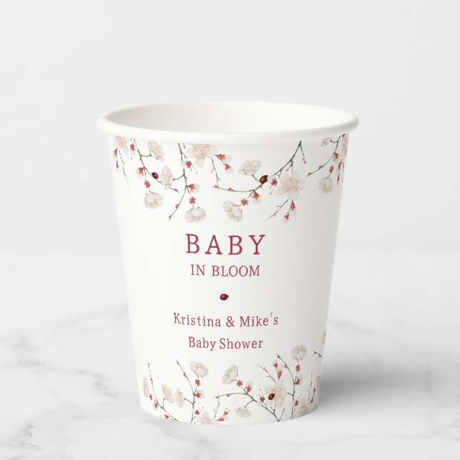 Gobelets En Papier Baby in Bloom Cherry Blossom Baby shower (Recto)