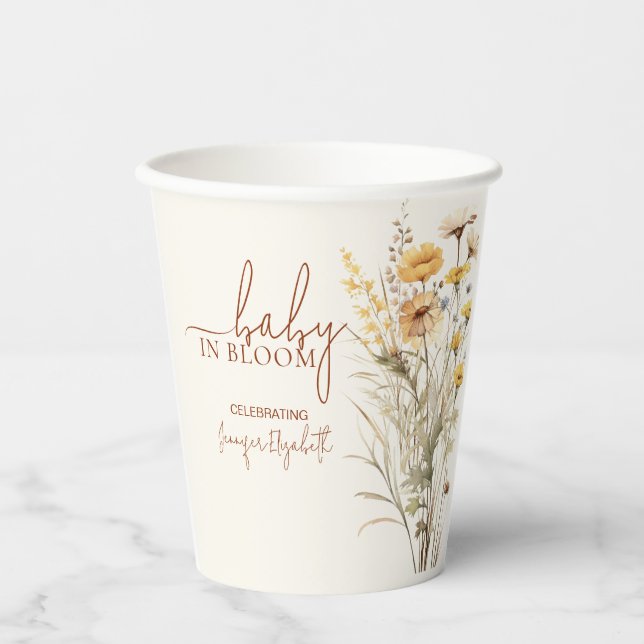 Gobelets En Papier Baby in Bloom Wildflower Baby Shower (Recto)