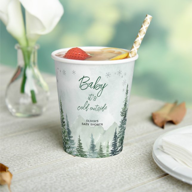 Gobelets En Papier Baby it's Cold Outside Baby Shower (Insitu)
