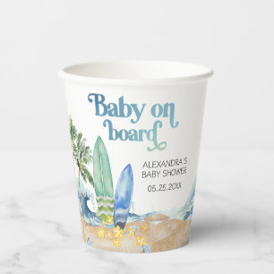 Gobelets En Papier Baby on Board Baby shower de plage