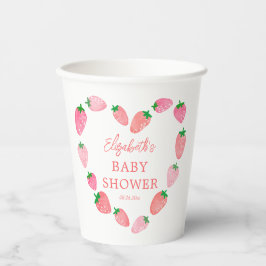 Gobelets En Papier Baby shower aux fraises mûres