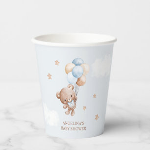 Gobelets En Papier Baby shower bébé bleu Teddy Bear
