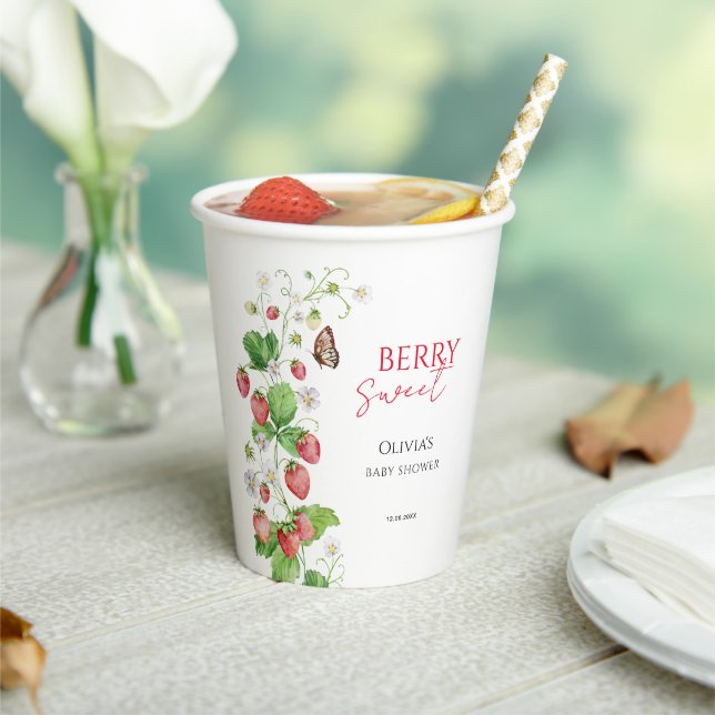 Gobelets En Papier Baby shower Berry Sweet Strawberry (Insitu)