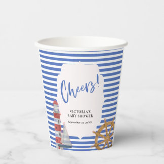 Gobelets En Papier Baby Shower Bleu Marin