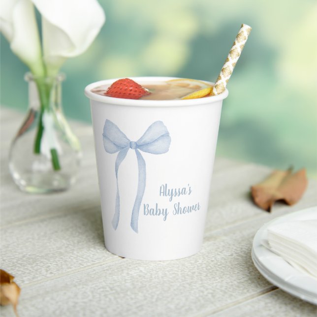 Gobelets En Papier Baby shower Blue Boy Coquette (Insitu)