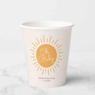 Gobelets En Papier Baby shower Boho Sunshine