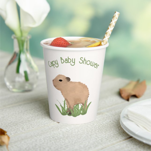 Gobelets En Papier Baby shower Capy Capy Capy Cute Personnalisé Capyb (Insitu)