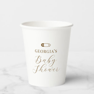 Gobelets En Papier Baby-Shower Chic Marron Chocolat