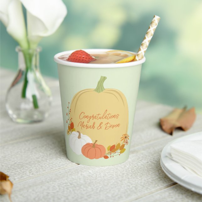 Gobelets En Papier Baby shower Citrouille d'automne (Insitu)