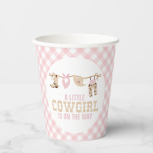 Gobelets En Papier Baby shower Cowgirl occidentale rose