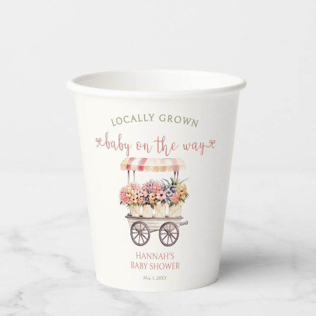 Gobelets En Papier Baby shower cultivé localement (Recto)