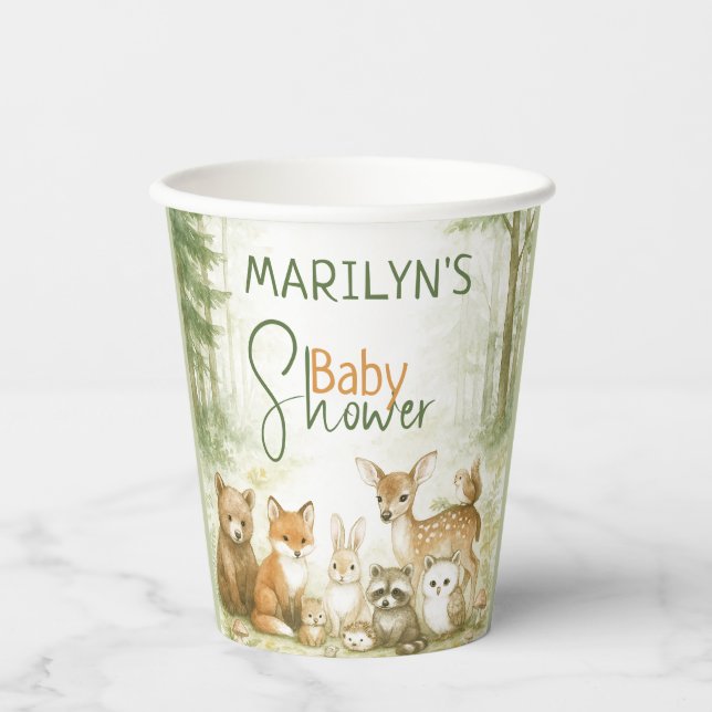 Gobelets En Papier Baby Shower Cute Baby Animals (Recto)