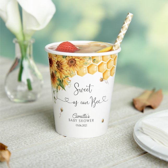 Gobelets En Papier Baby shower d'abeilles (Insitu)