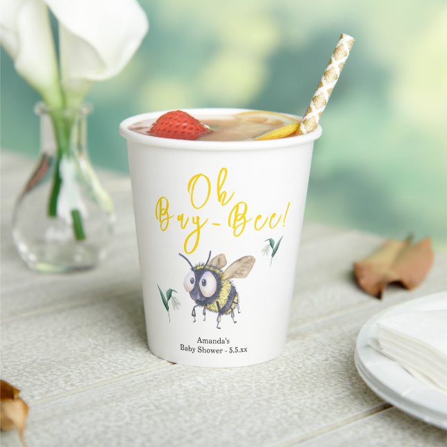 Gobelets En Papier Baby shower d'abeilles miel (Insitu)