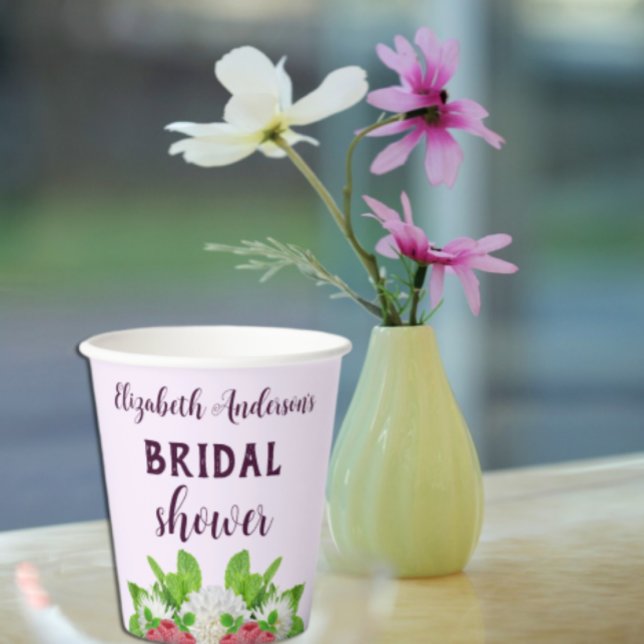 Gobelets En Papier Baby Shower Dahlia de Jardin de Mariage (Créateur téléchargé)